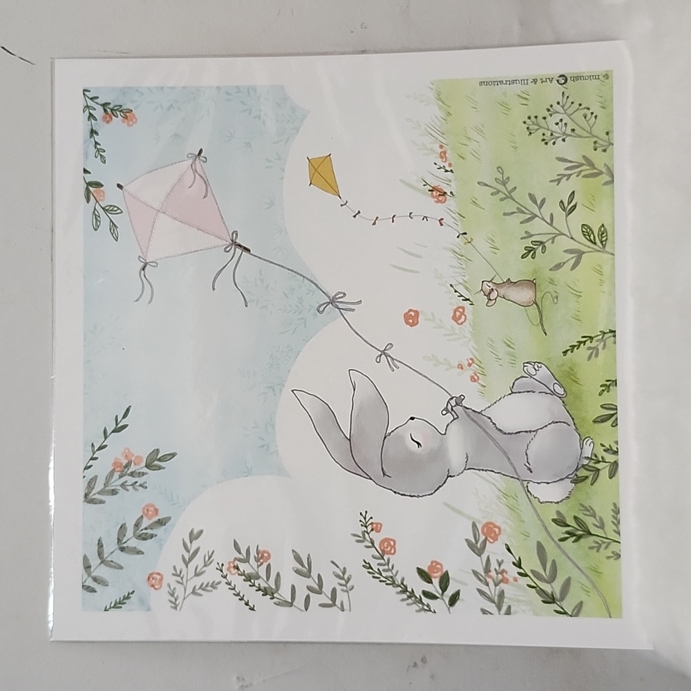 Bunny with kite wall art.